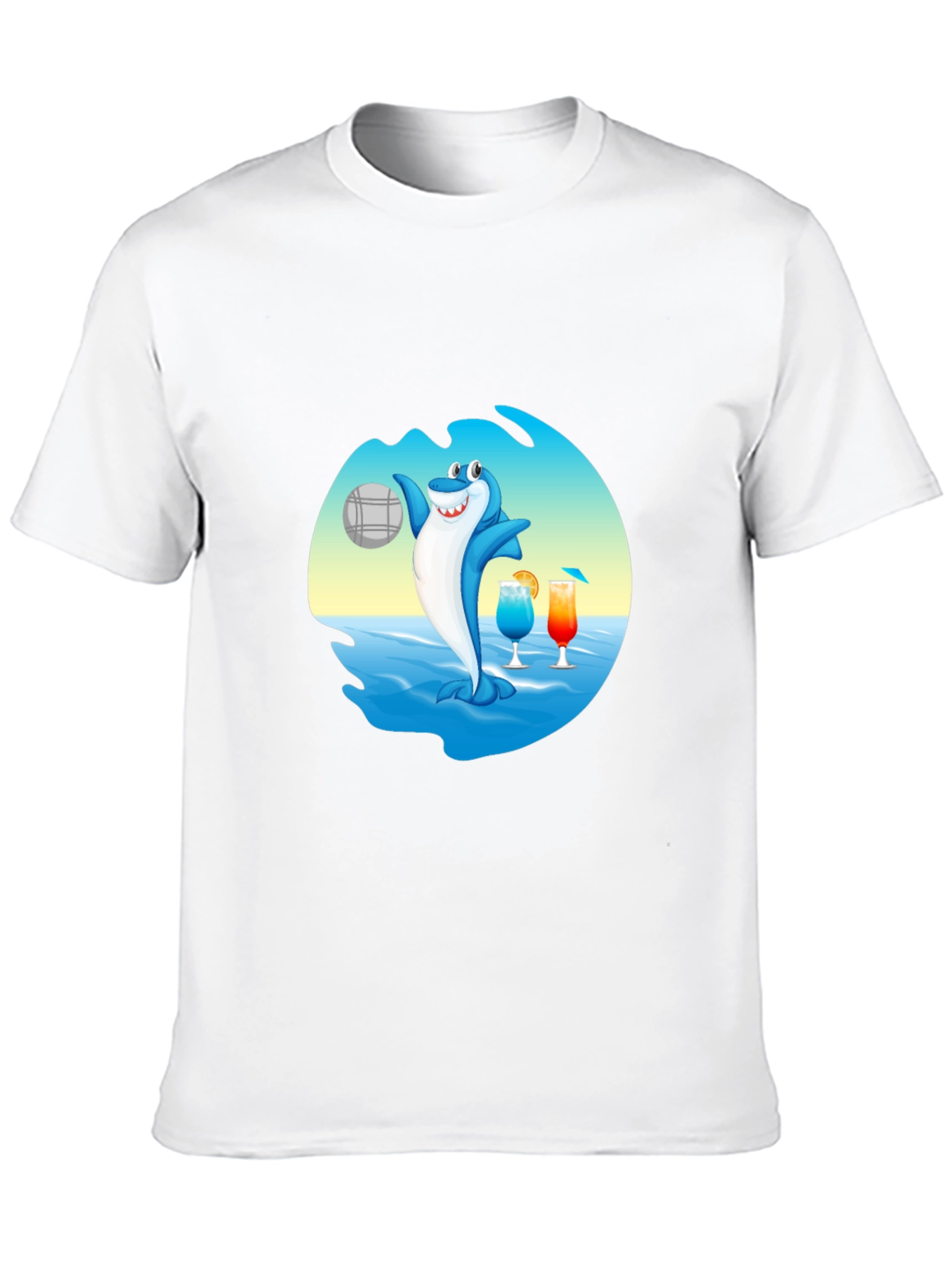 Shark Beach Volleyball Graphic T-Shirt