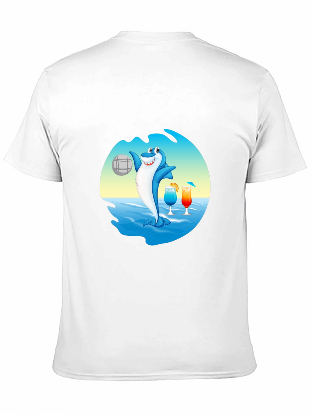 Shark Beach Volleyball Graphic T-Shirt