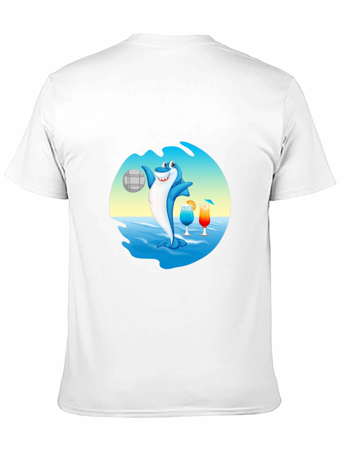 Shark Beach Volleyball Graphic T-Shirt