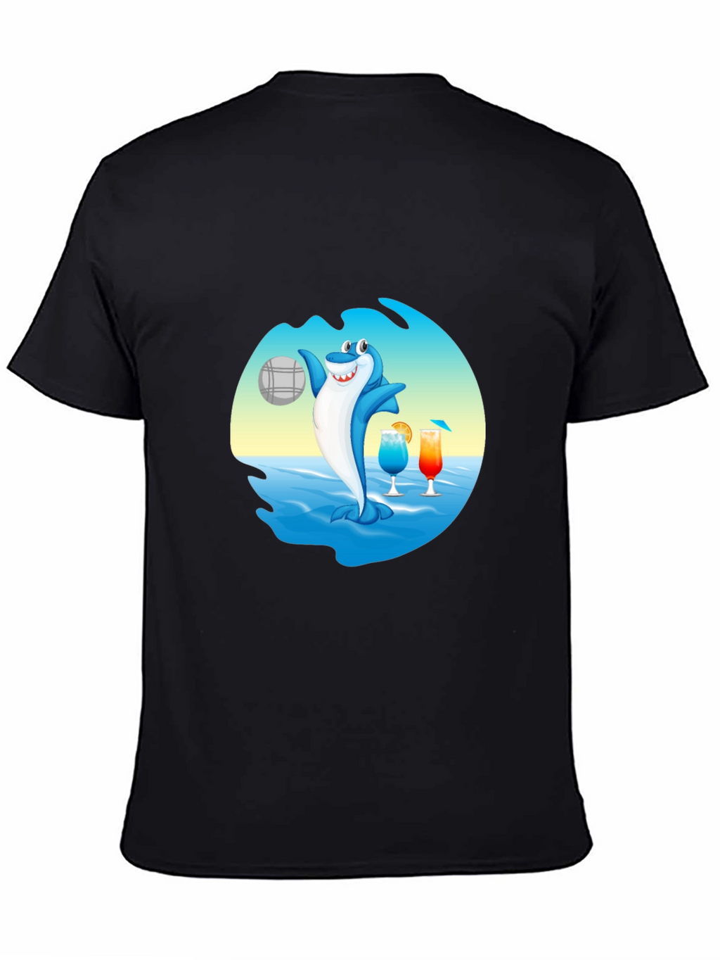 Shark Beach Volleyball Graphic T-Shirt