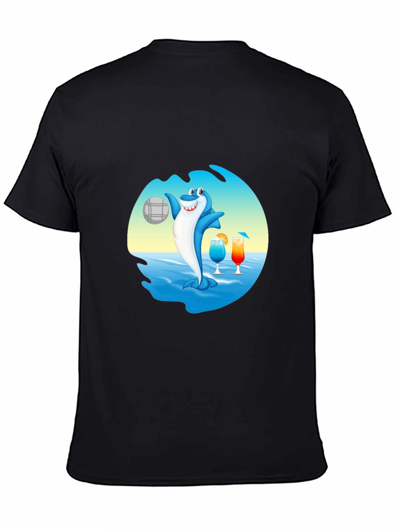 Shark Beach Volleyball Graphic T-Shirt