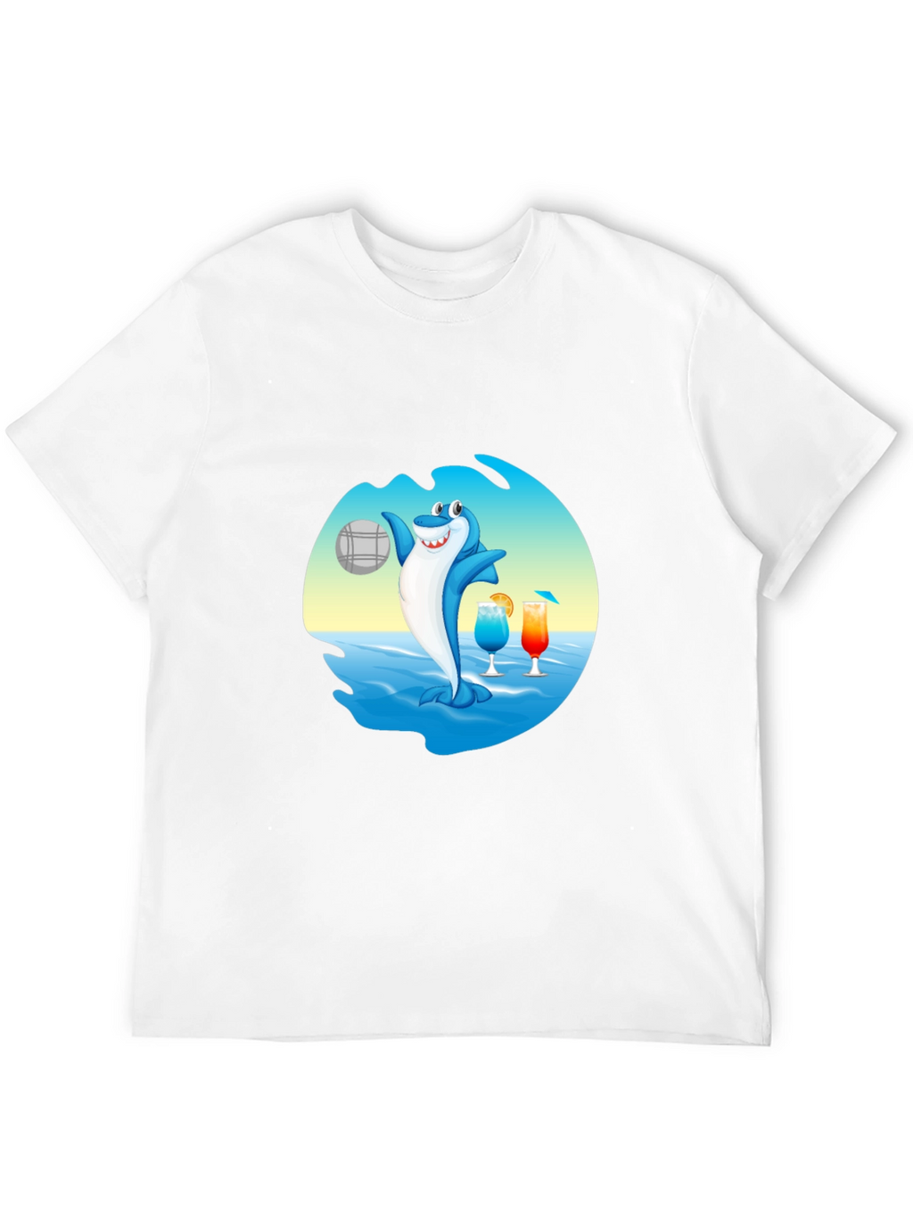Shark Beach Volleyball Graphic T-Shirt