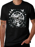 Black T-Shirt with Psychedelic Circle Design