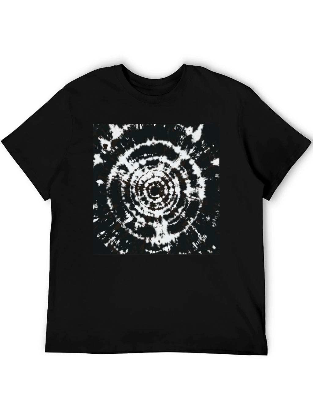 Black T-Shirt with Psychedelic Circle Design