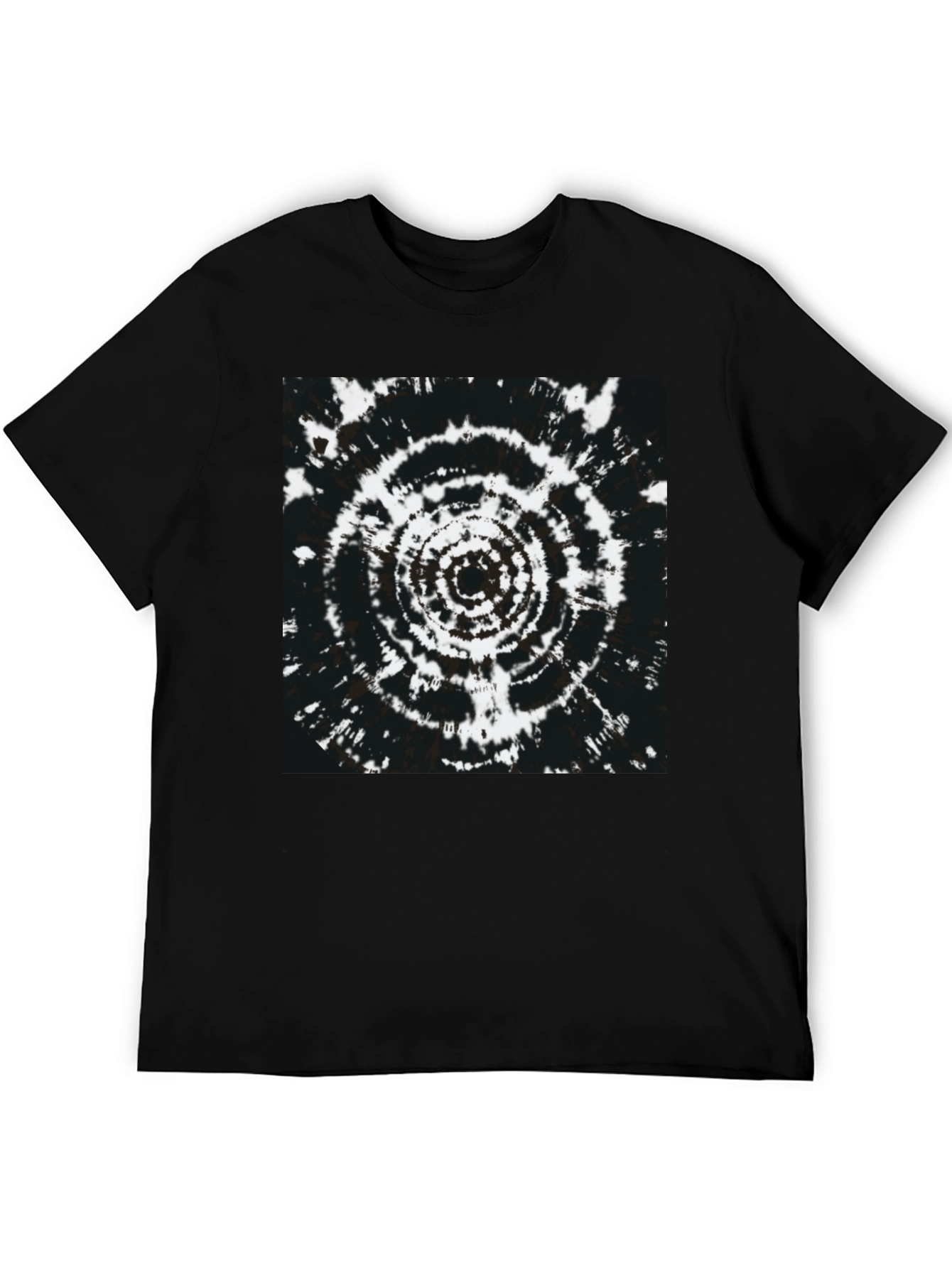Black T-Shirt with Psychedelic Circle Design