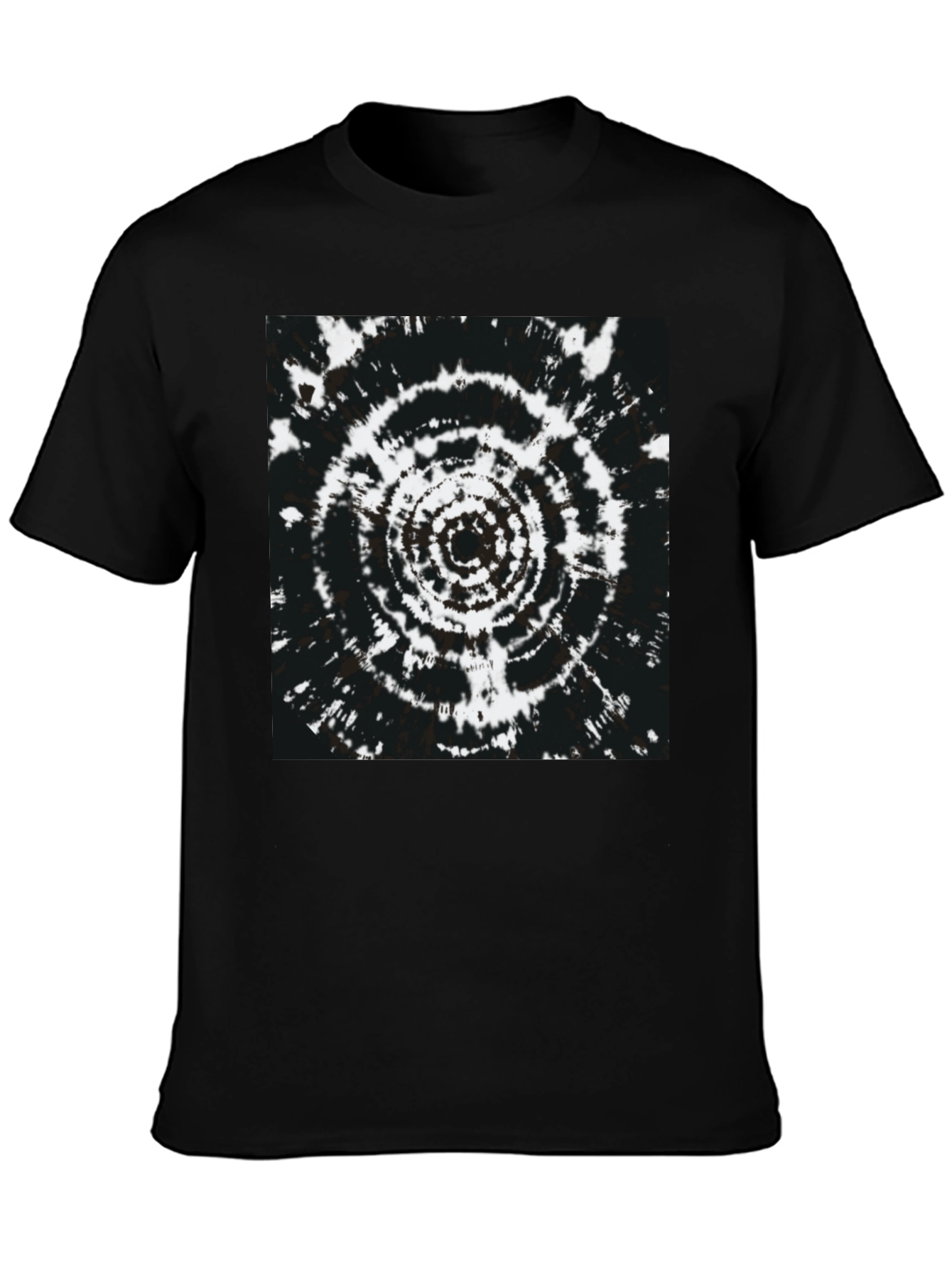 Black T-Shirt with Psychedelic Circle Design