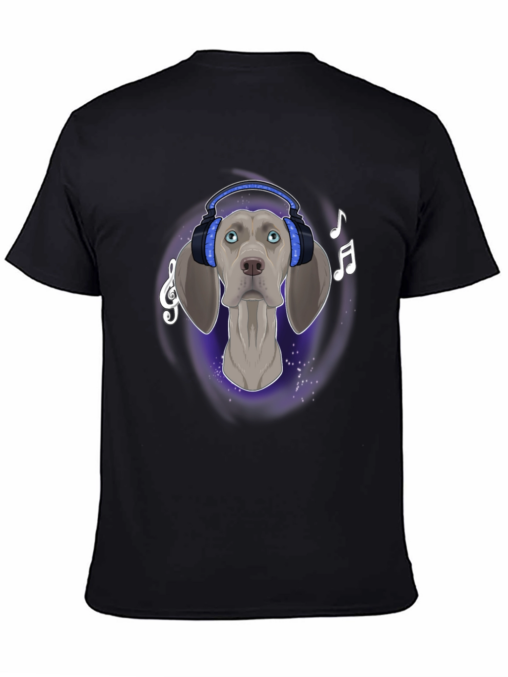 Dog with Headphones Graphic T-Shirt