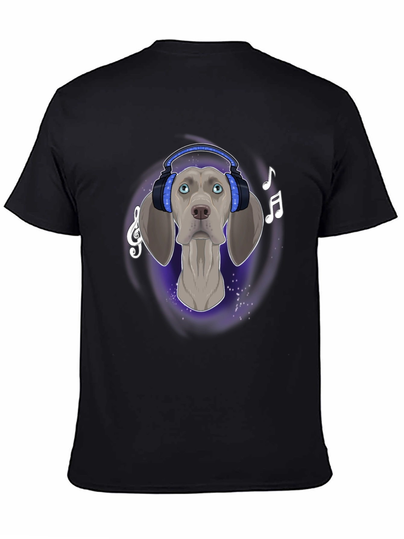 Dog with Headphones Graphic T-Shirt