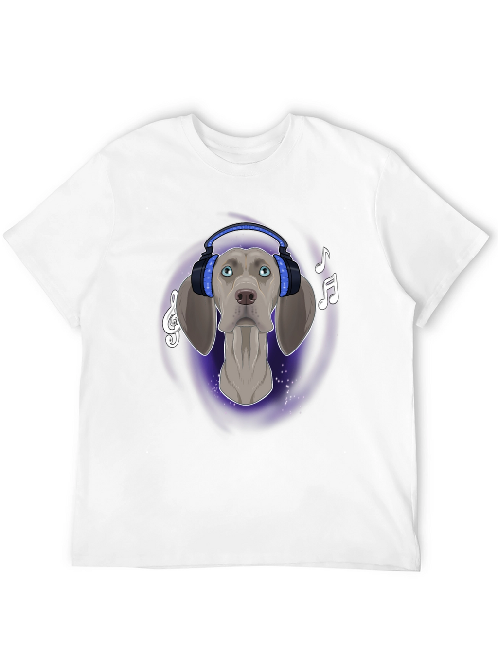 Dog with Headphones Graphic T-Shirt