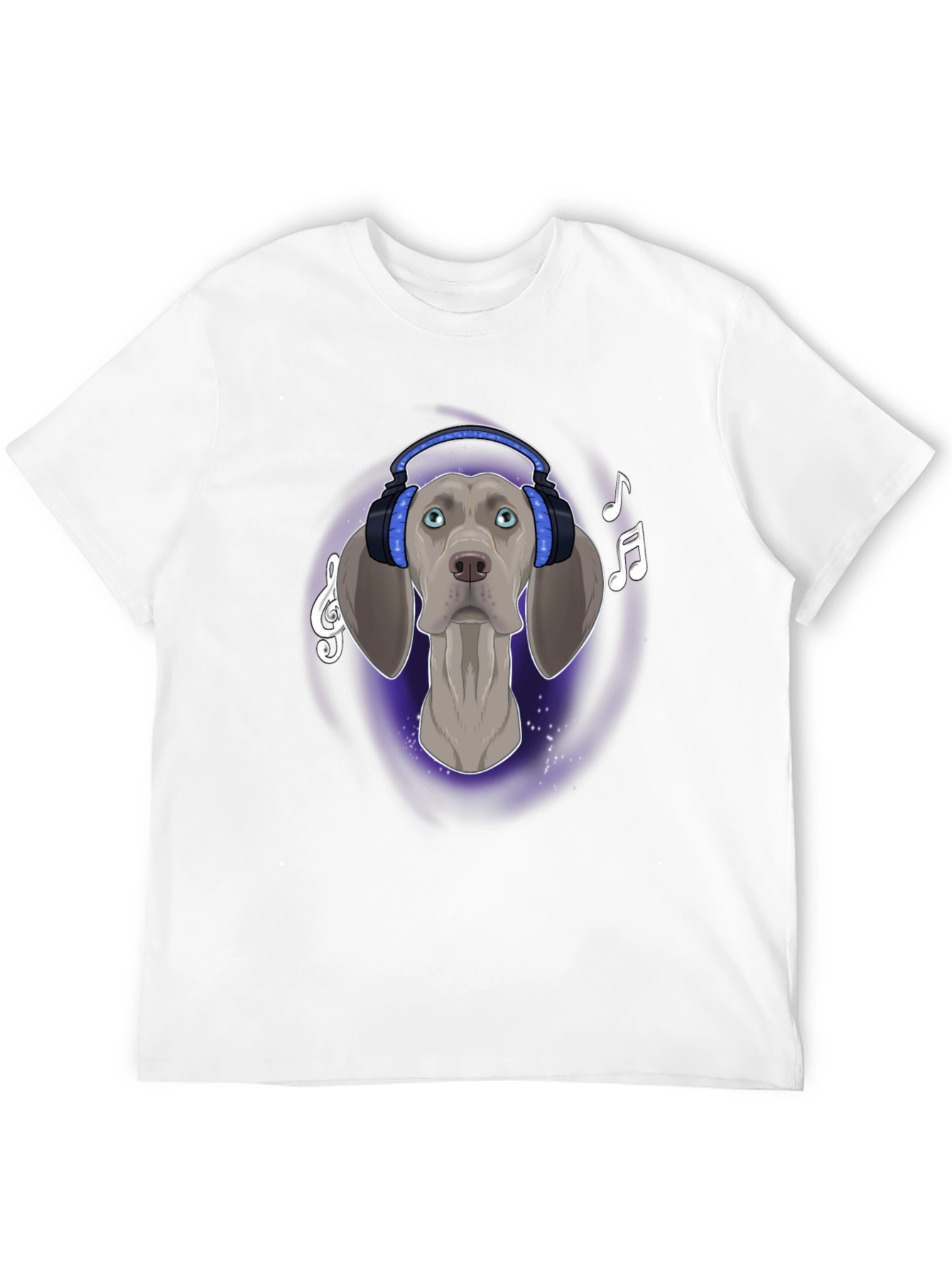Dog with Headphones Graphic T-Shirt