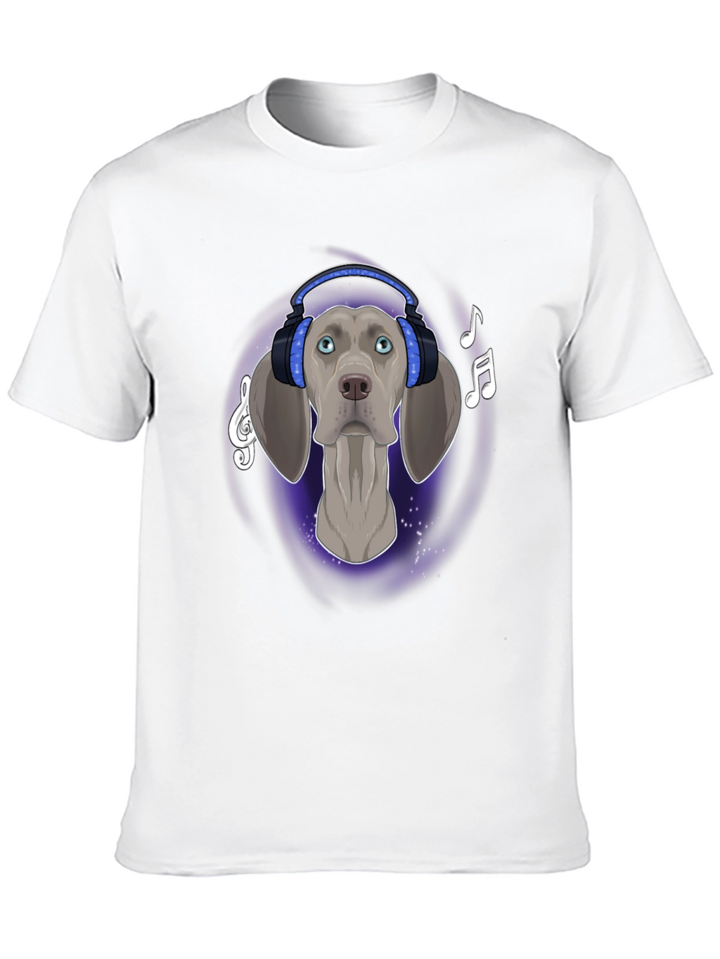 Dog with Headphones Graphic T-Shirt