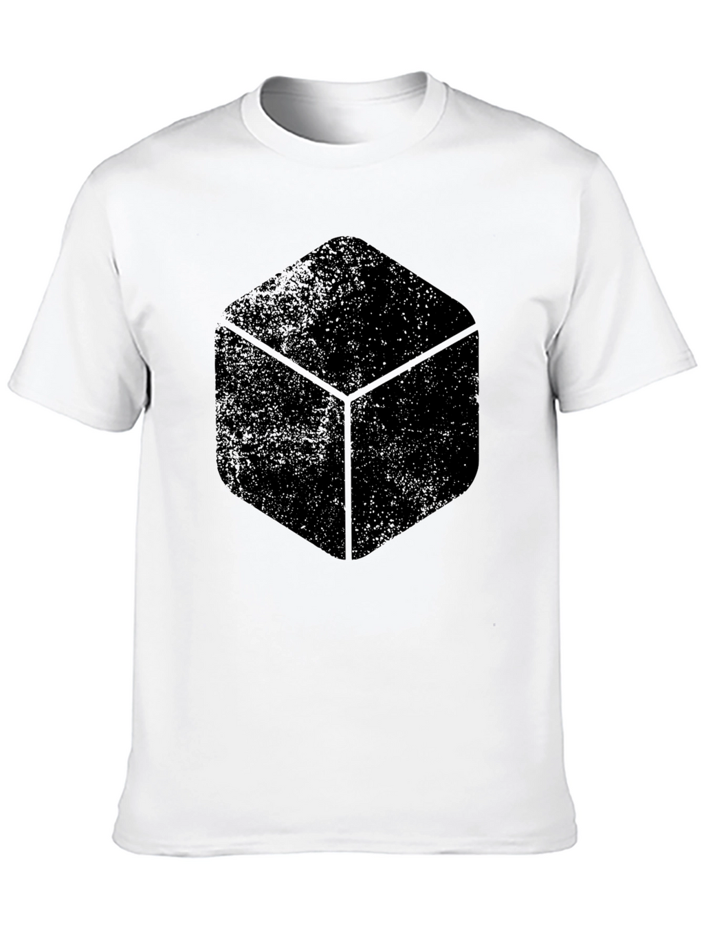 Mens Black Cube Graphic T-Shirt - Stylish Casual Wear