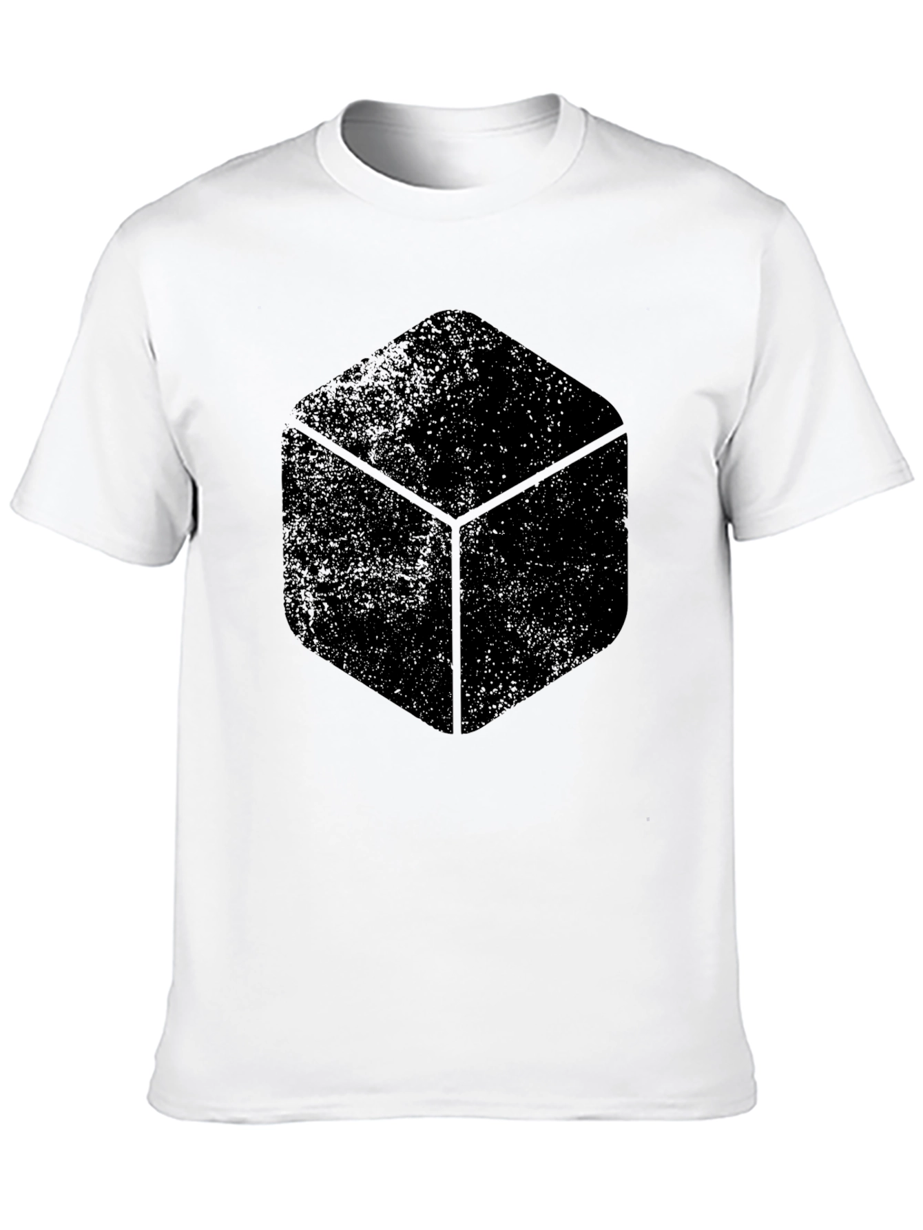 Mens Black Cube Graphic T-Shirt - Stylish Casual Wear