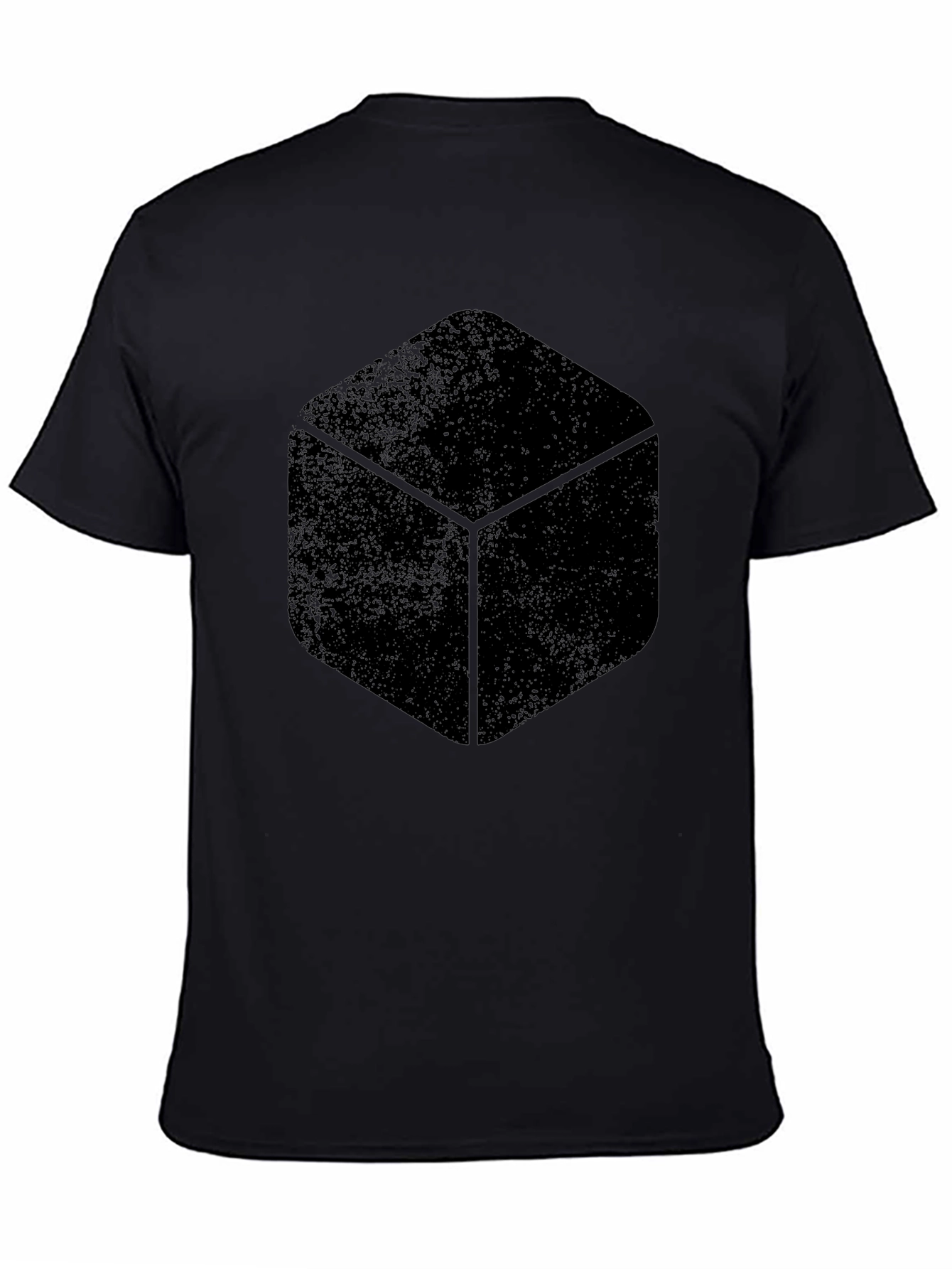 Mens Black Cube Graphic T-Shirt - Stylish Casual Wear