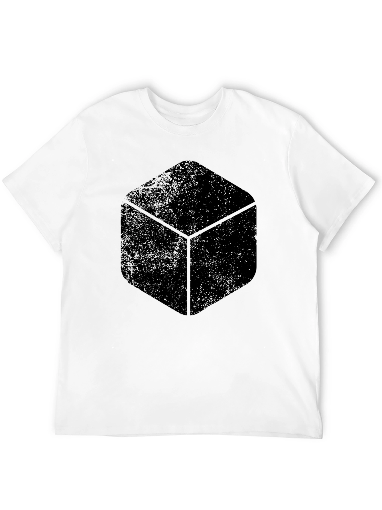 Mens Black Cube Graphic T-Shirt - Stylish Casual Wear