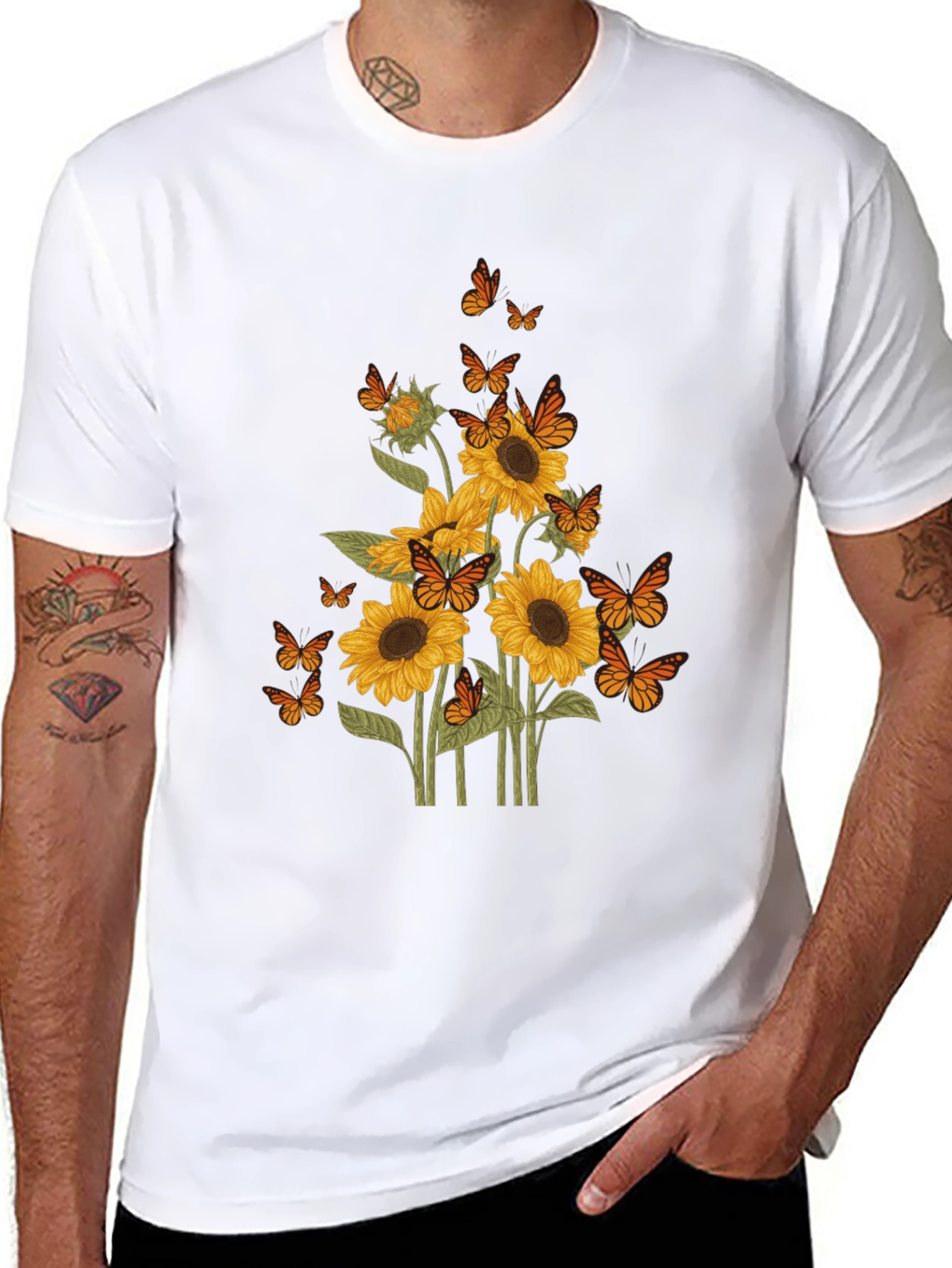 Sunflower & Butterfly Graphic Tee