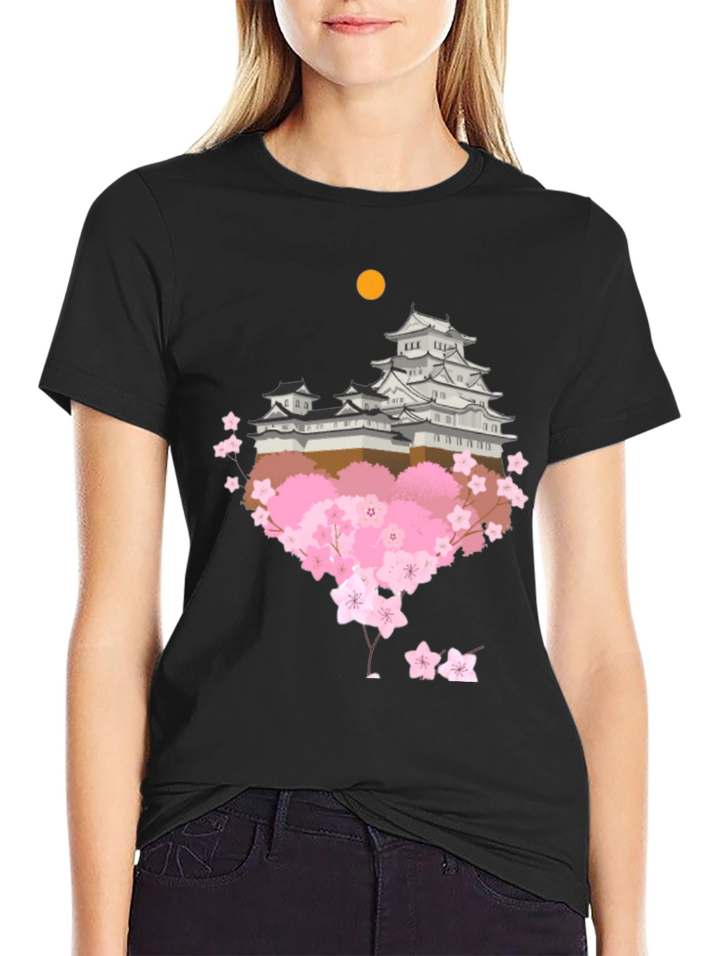 Japanese Castle & Cherry Blossom T-Shirt