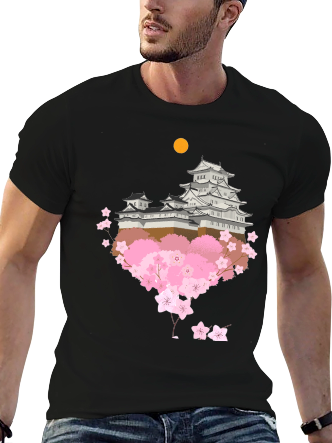 Japanese Castle & Cherry Blossom T-Shirt