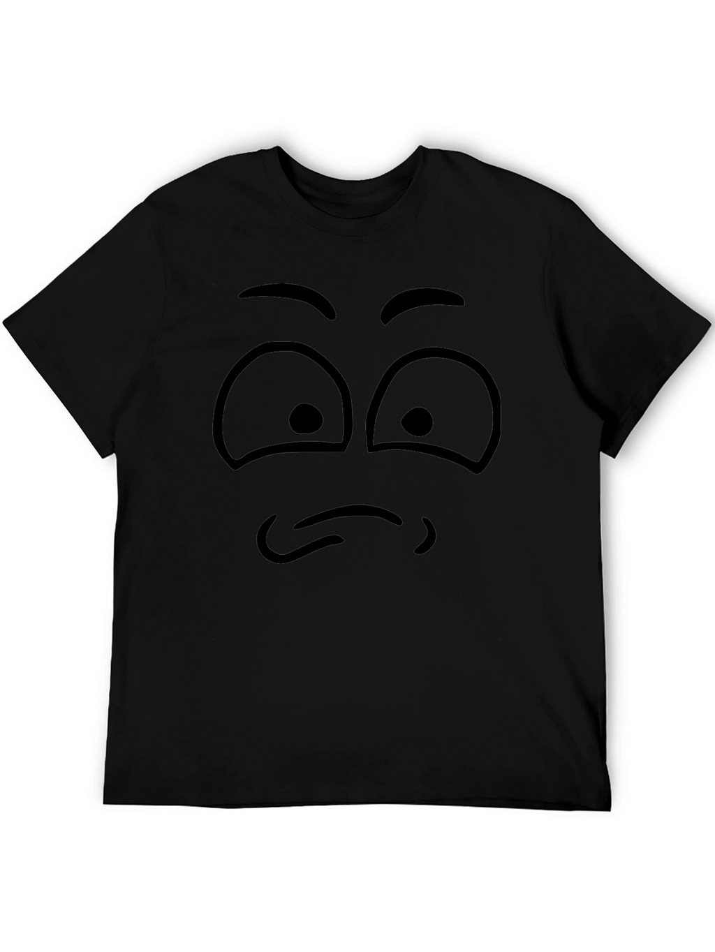 Sad Face Graphic Black T-Shirt