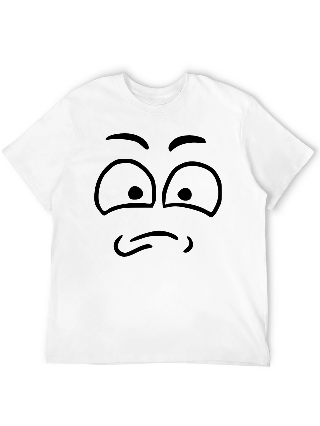 Sad Face Graphic Black T-Shirt