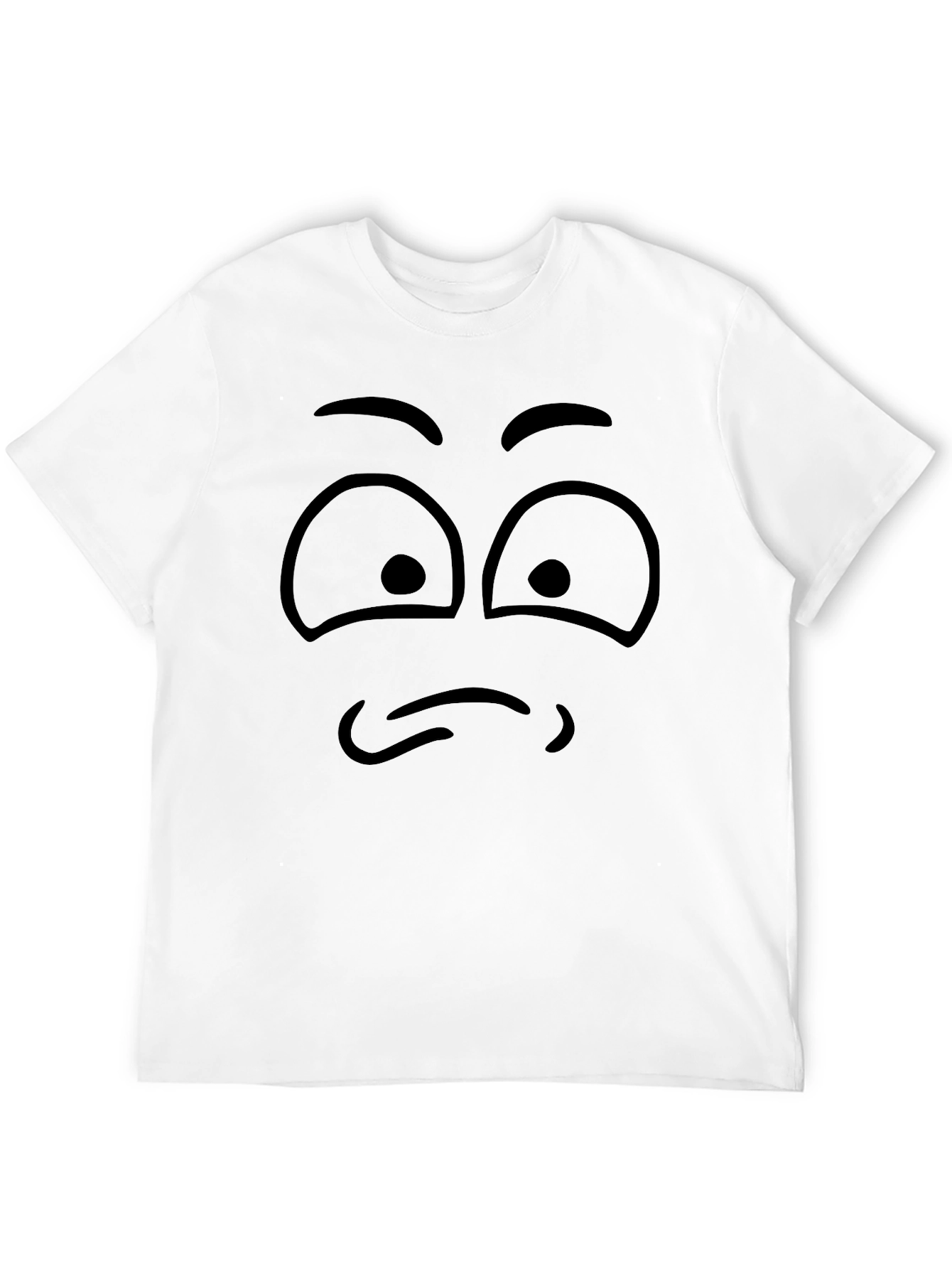 Sad Face Graphic Black T-Shirt