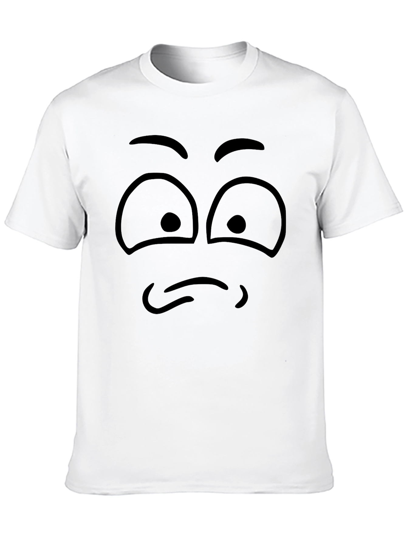 Sad Face Graphic Black T-Shirt