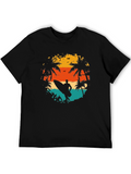 Surfer Sunset Graphic Tee - Black