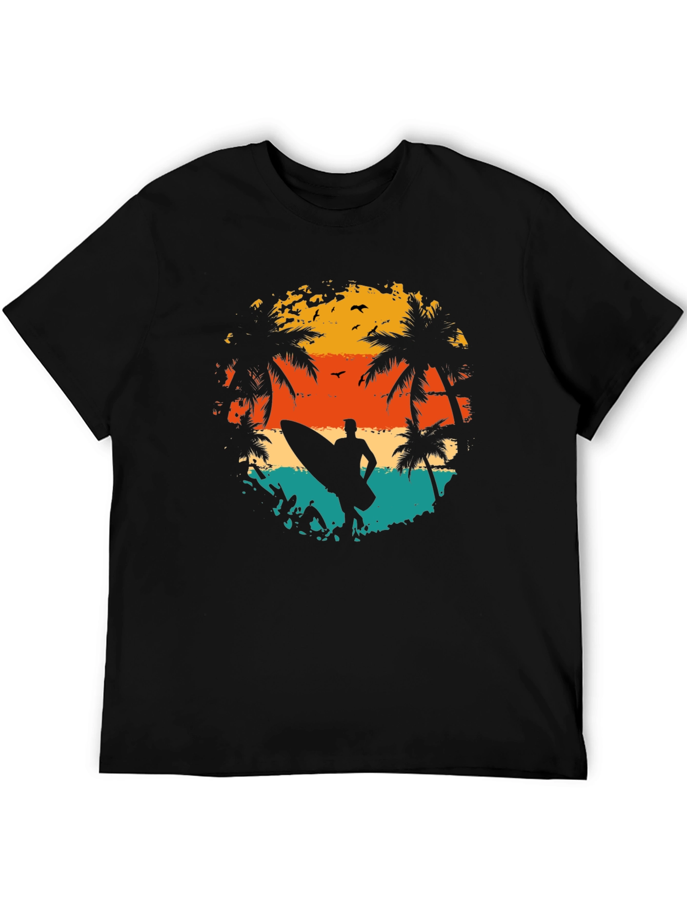 Surfer Sunset Graphic Tee - Black