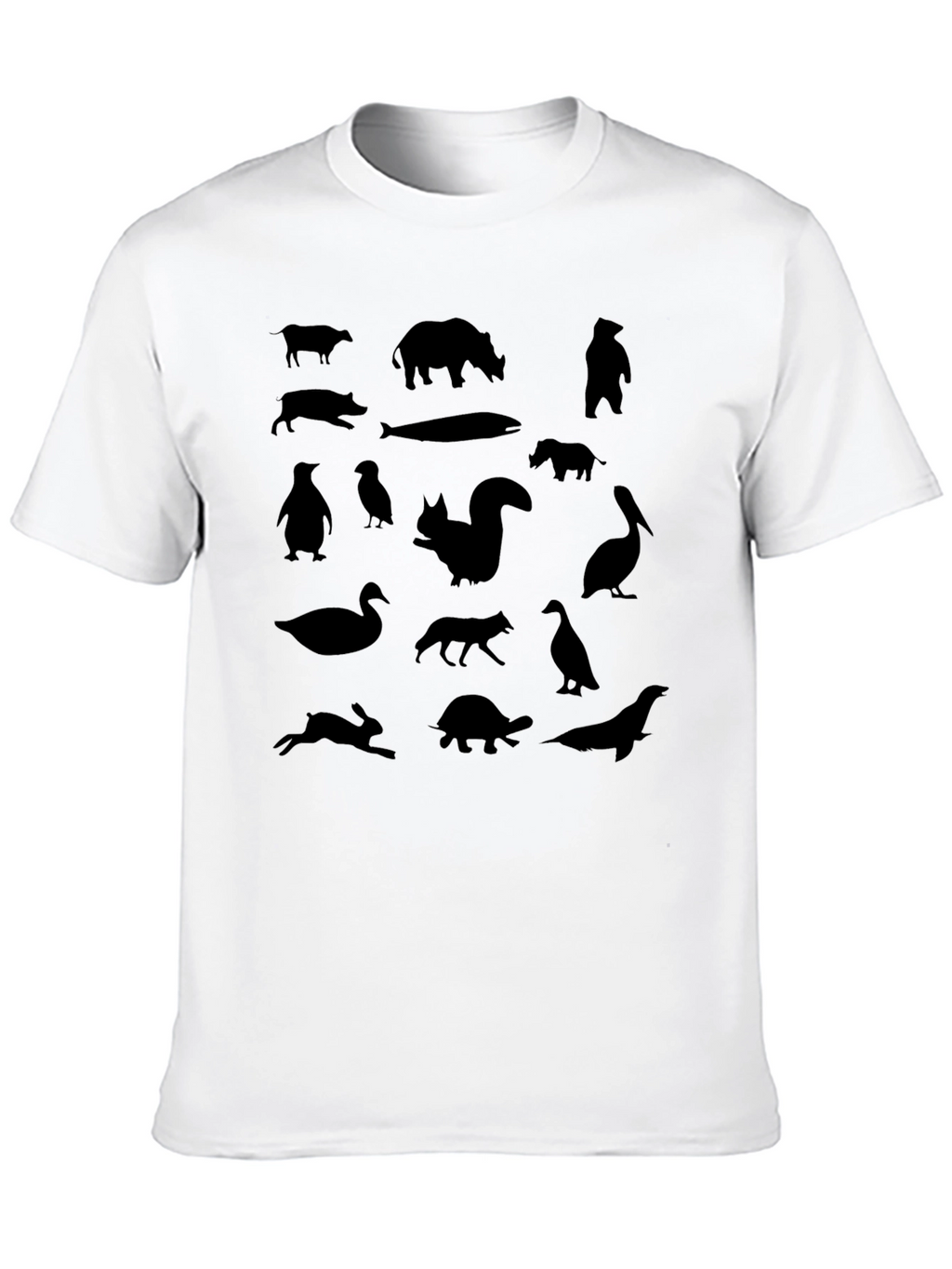Animal Silhouettes Black T-Shirt