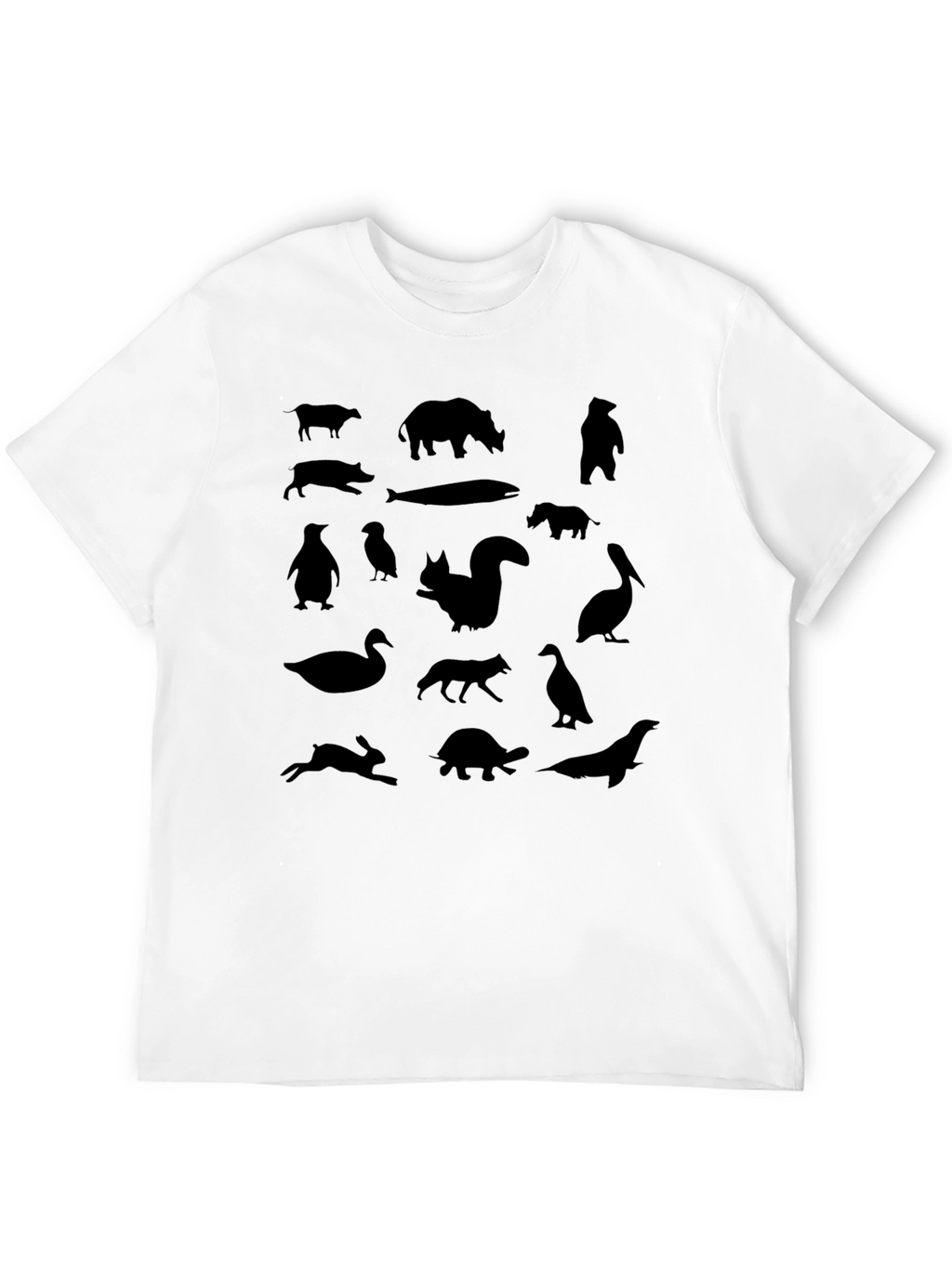 Animal Silhouettes Black T-Shirt