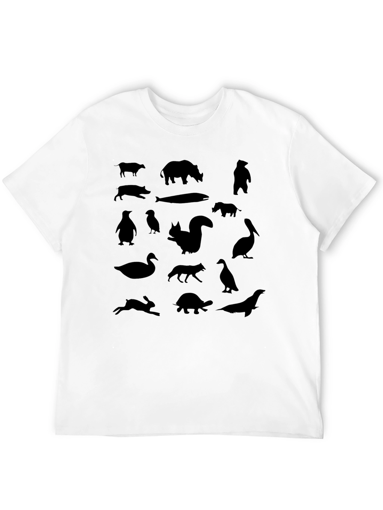 Animal Silhouettes Black T-Shirt