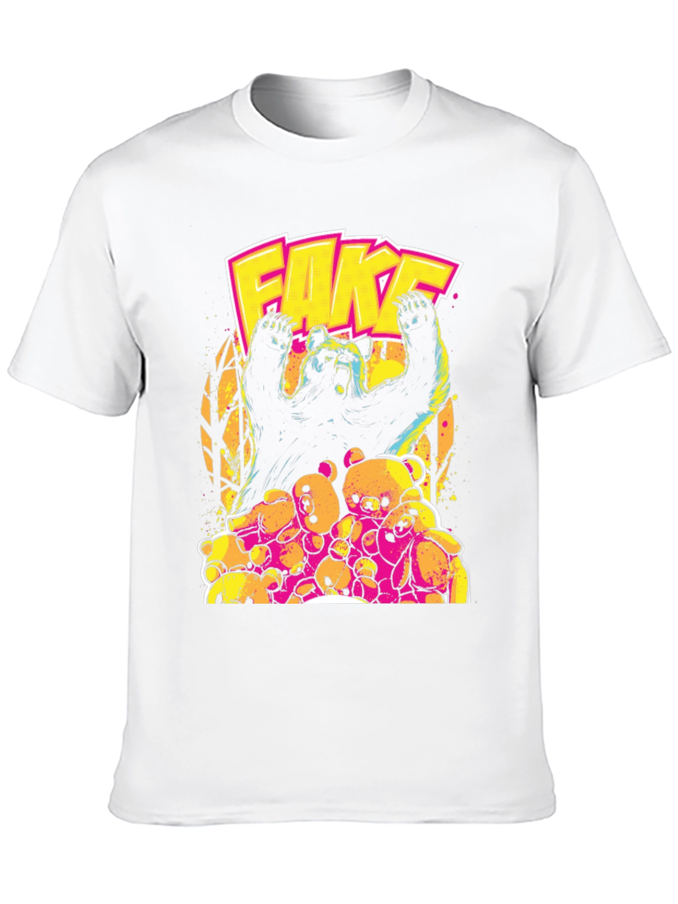 Fake Bear Graphic Print Crew Neck T-Shirt