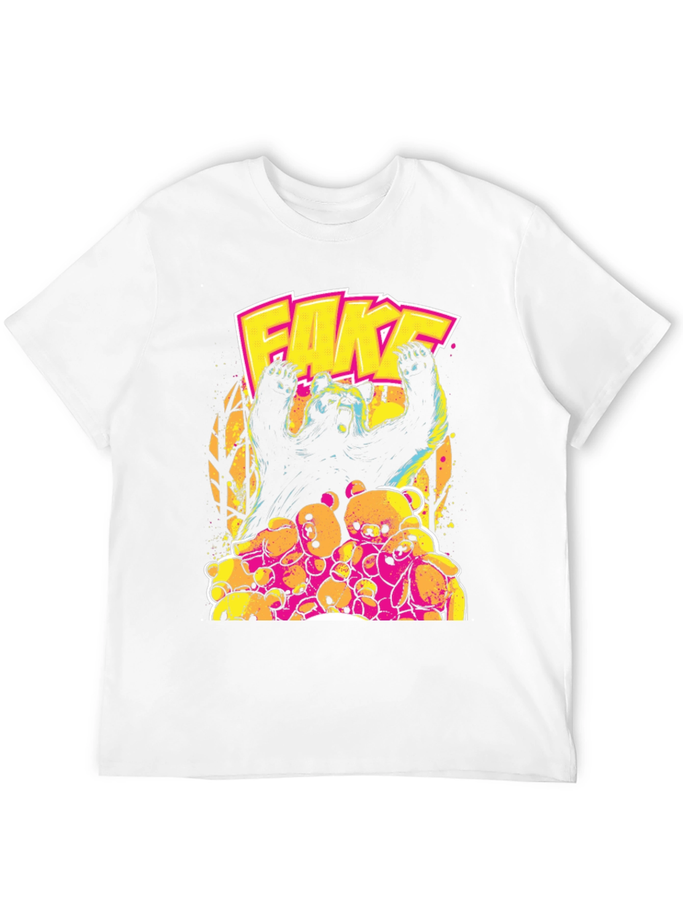 Fake Bear Graphic Print Crew Neck T-Shirt