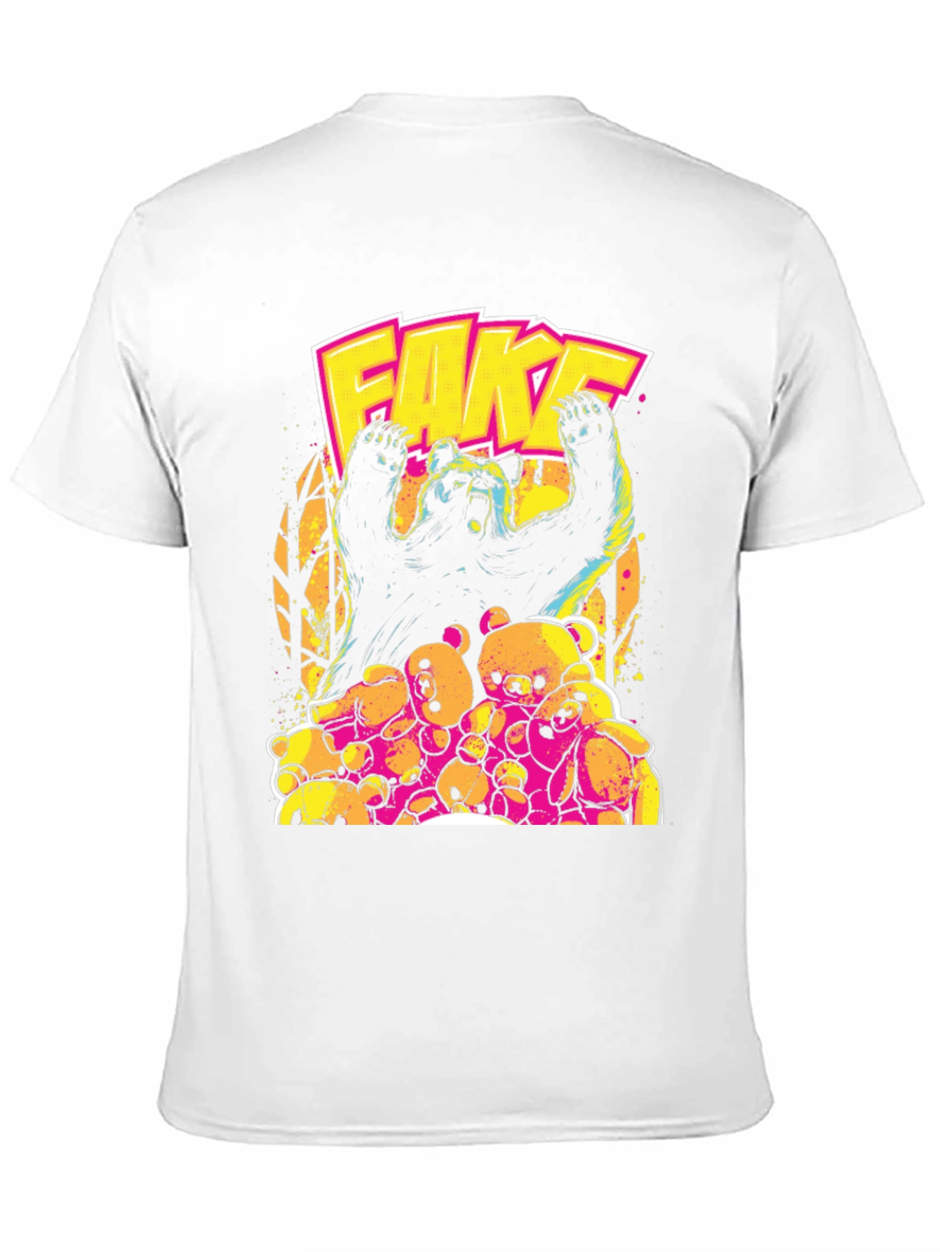 Fake Bear Graphic Print Crew Neck T-Shirt