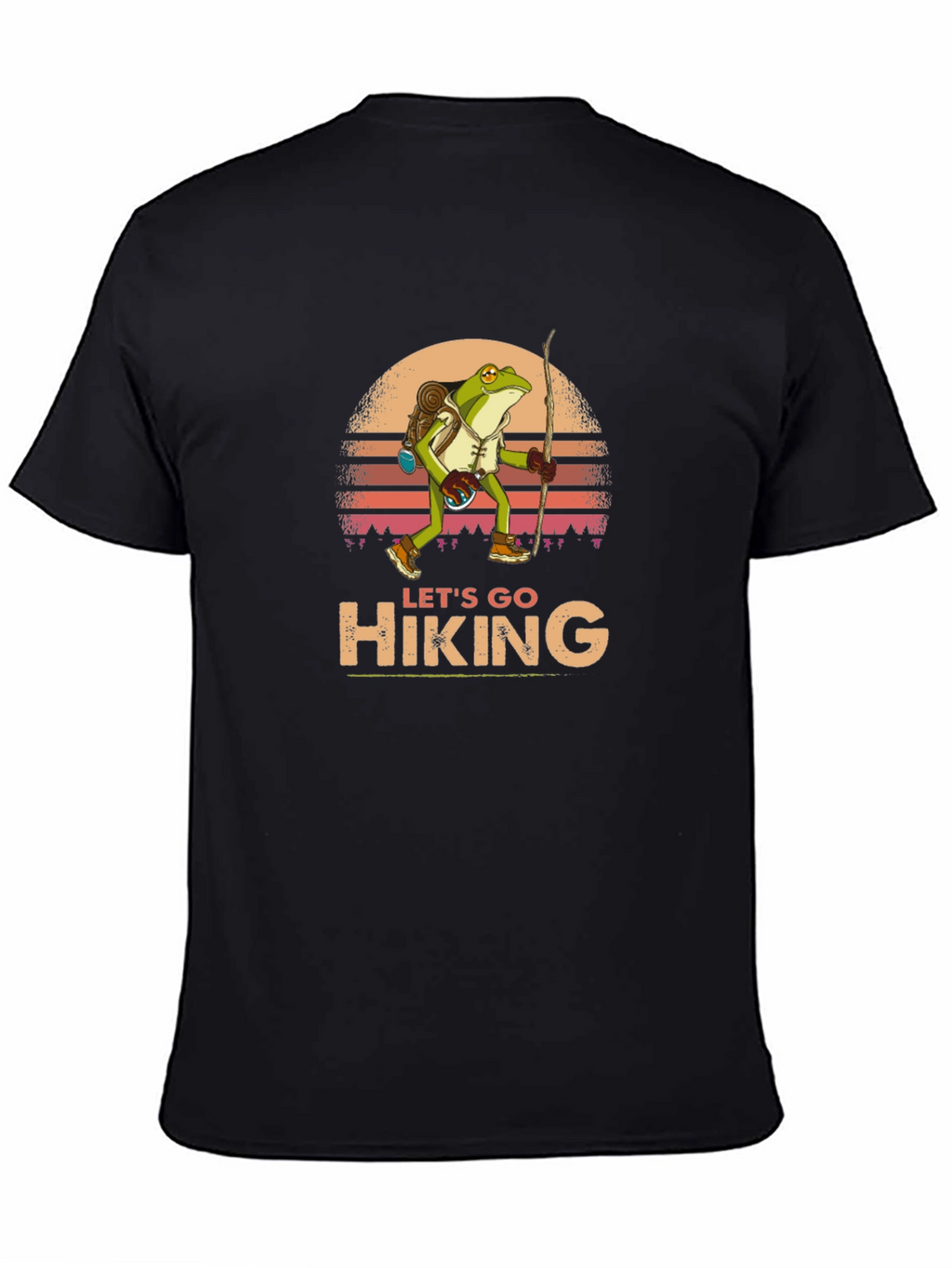 Lets Go Hiking Frog Graphic T-Shirt
