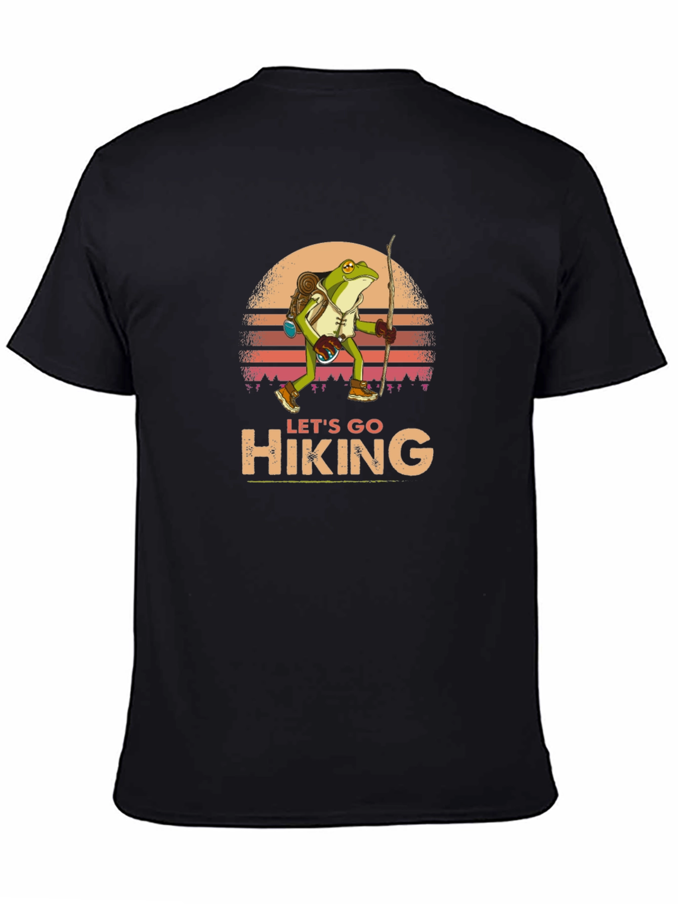 Lets Go Hiking Frog Graphic T-Shirt