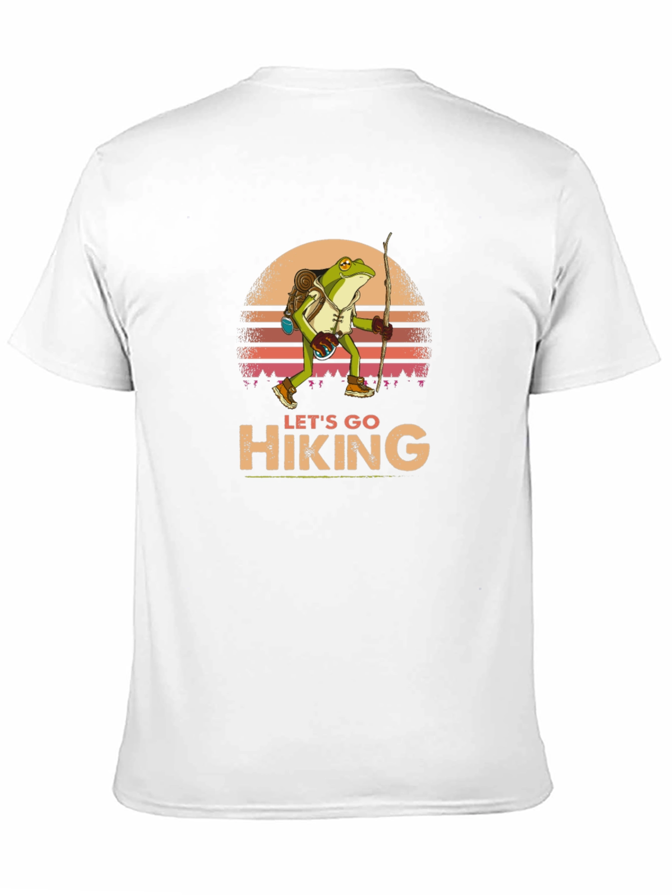 Lets Go Hiking Frog Graphic T-Shirt