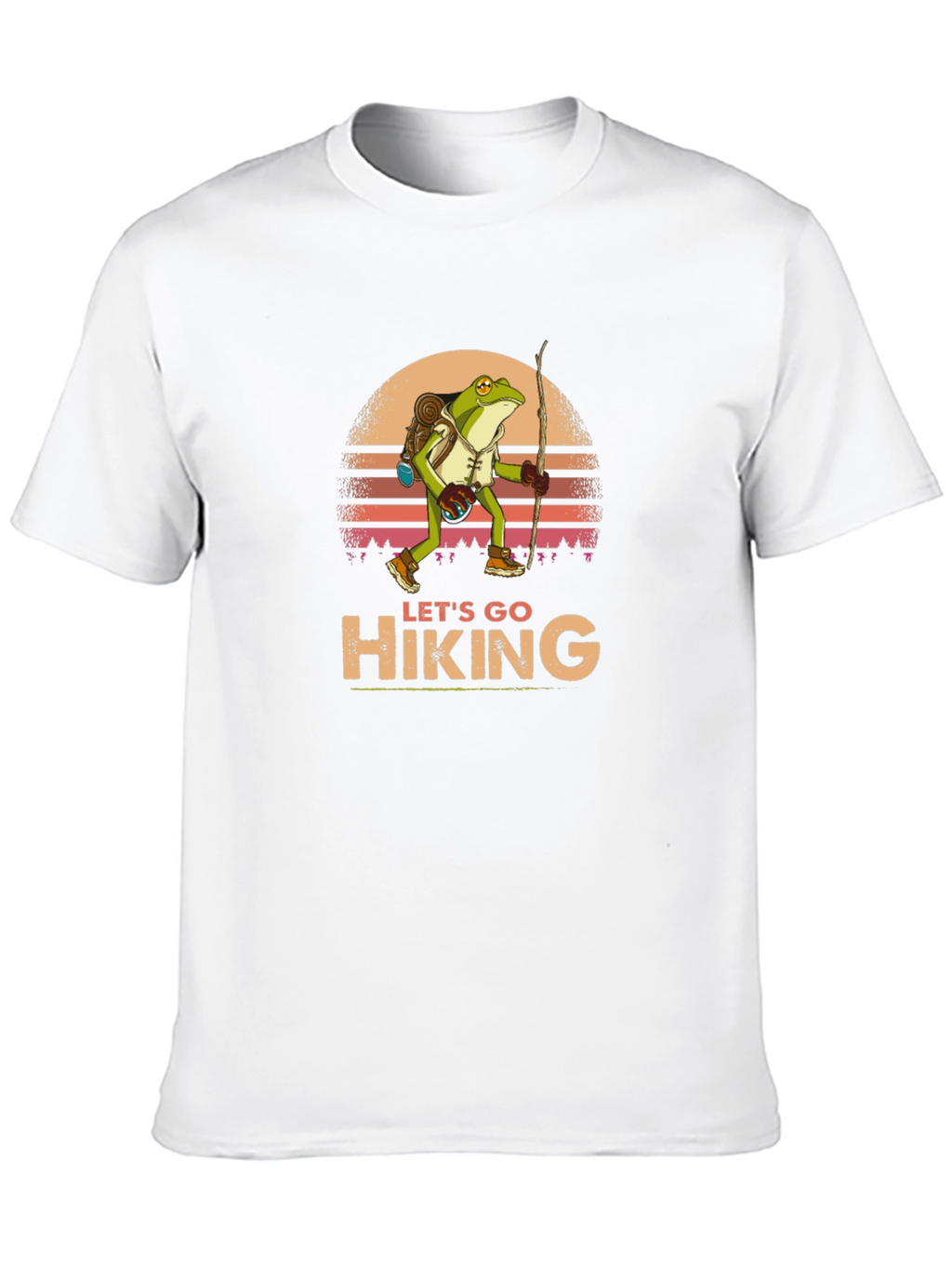 Lets Go Hiking Frog Graphic T-Shirt