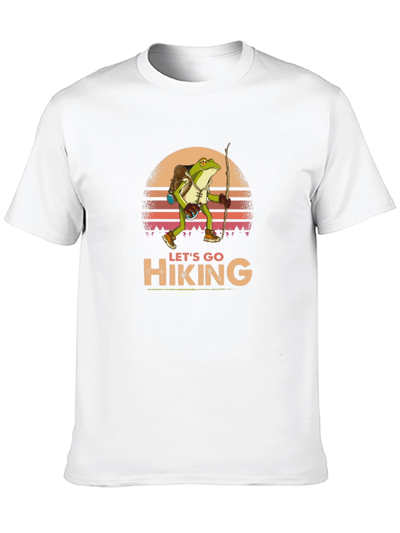 Lets Go Hiking Frog Graphic T-Shirt