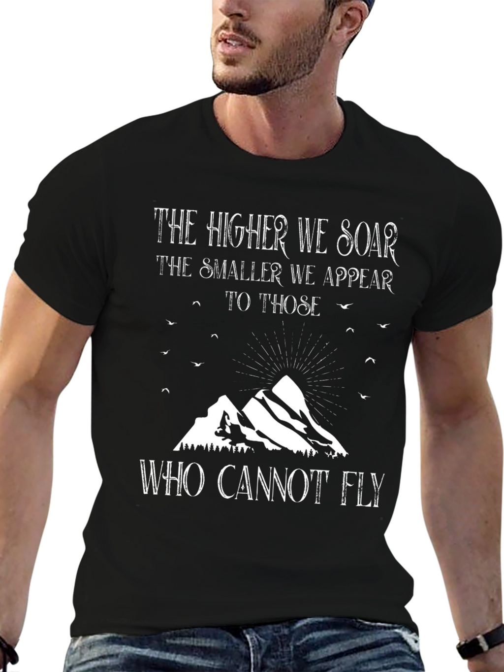 Soar Above T-Shirt - Inspiring Mountain Design