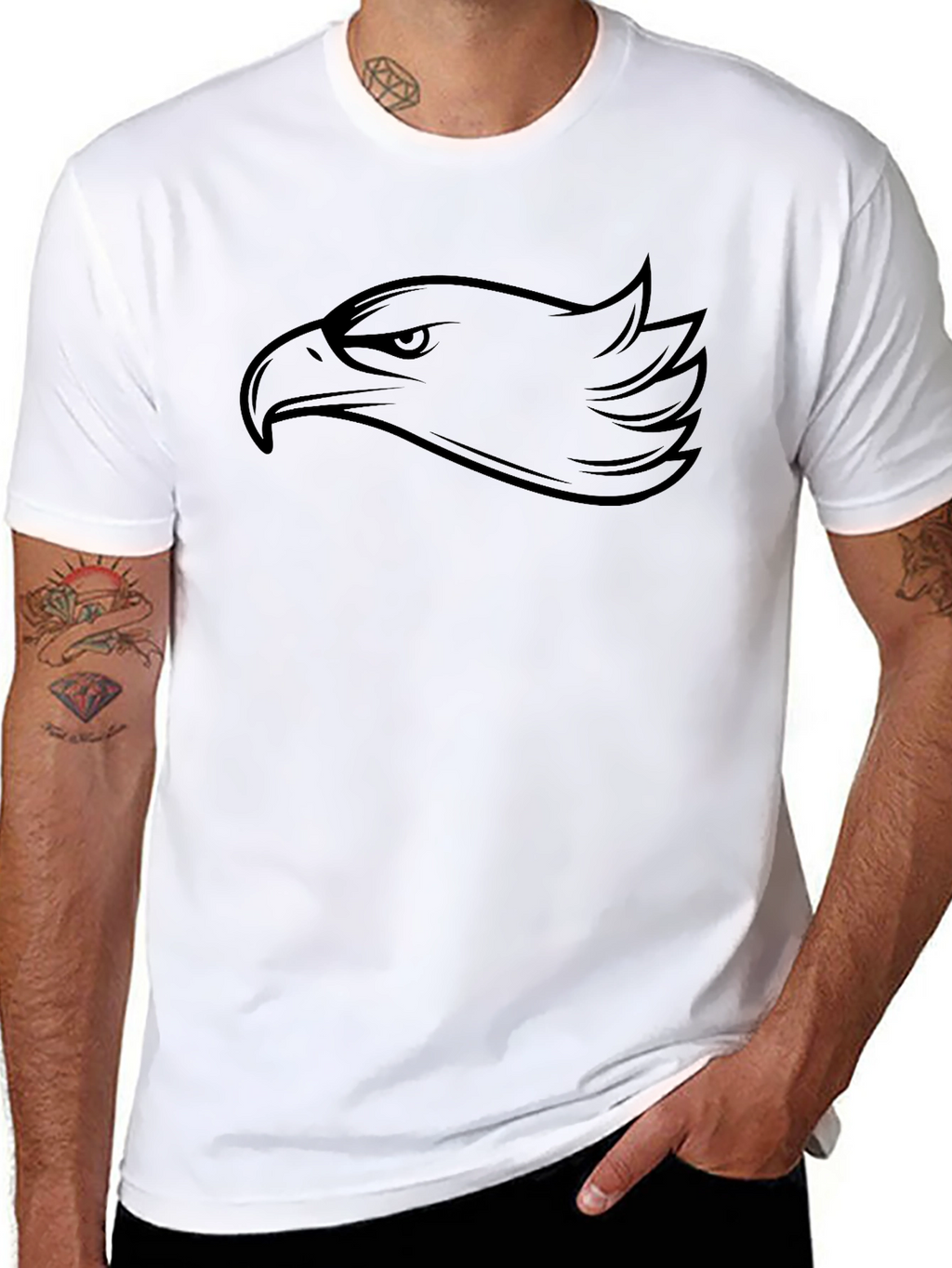 Eagle Head Graphic Black T-Shirt