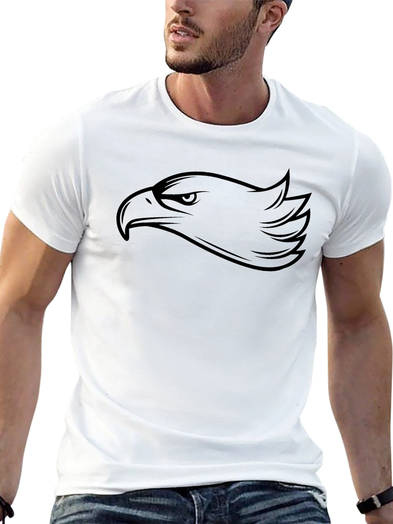 Eagle Head Graphic Black T-Shirt