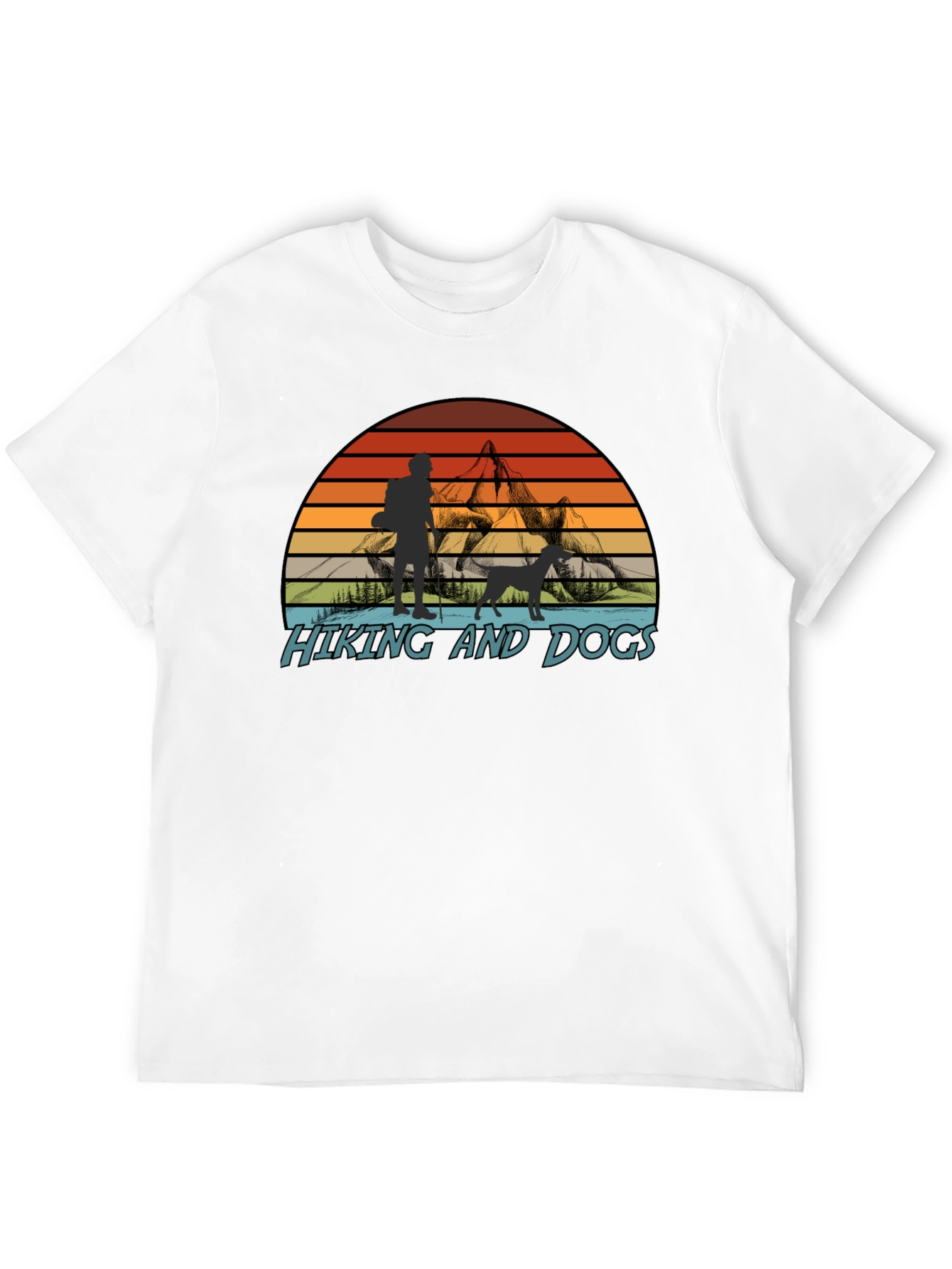 Hiking and Dogs Graphic T-Shirt