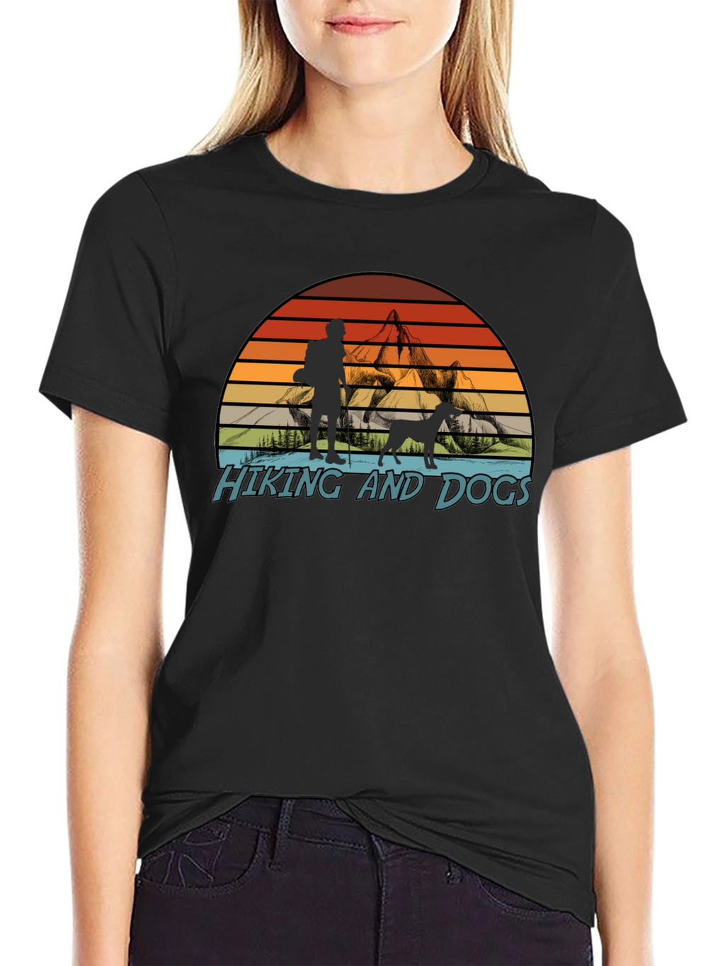 Hiking and Dogs Graphic T-Shirt
