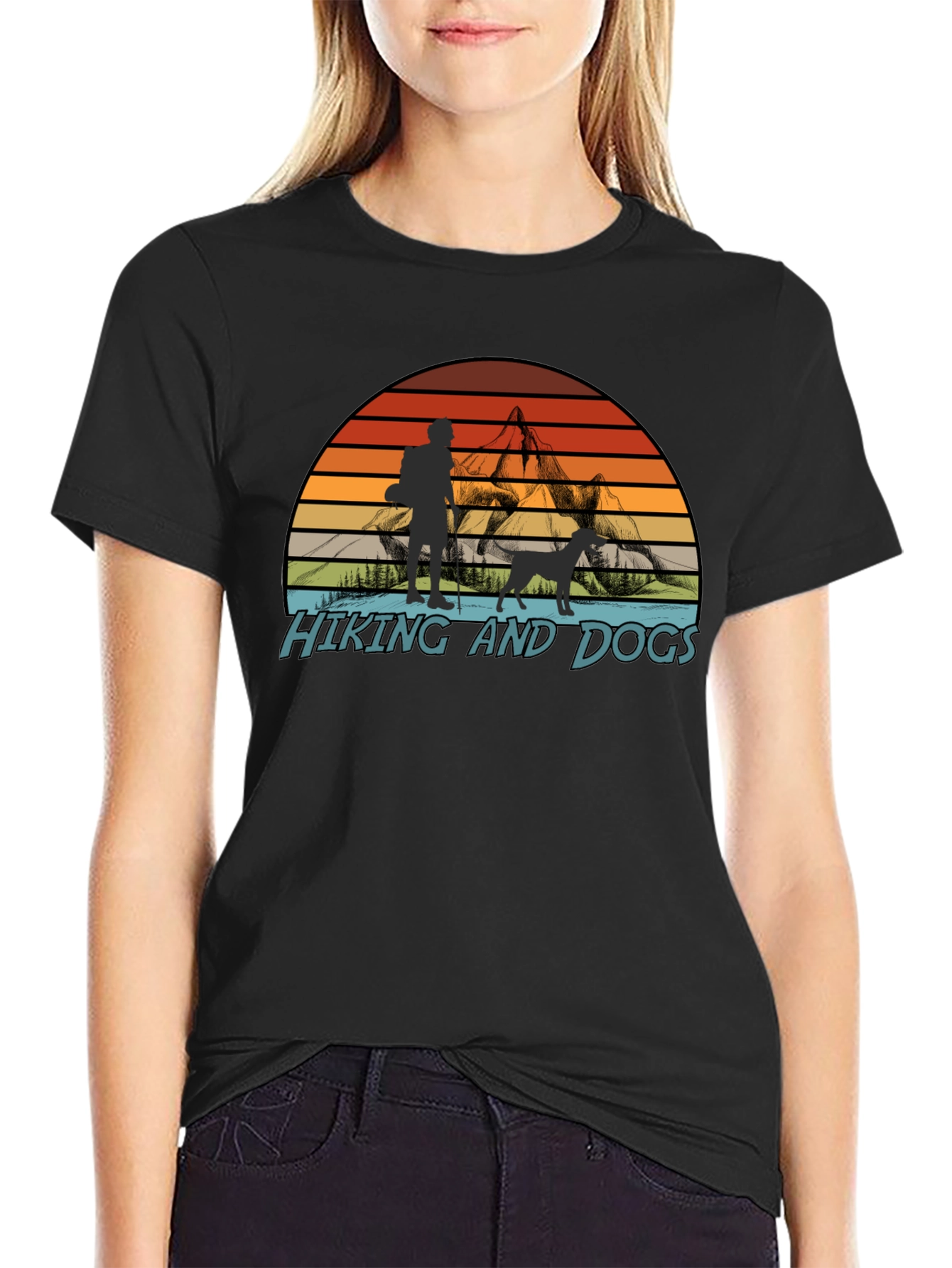 Hiking and Dogs Graphic T-Shirt