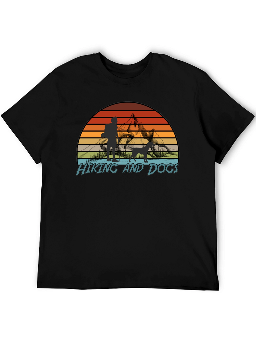 Hiking and Dogs Graphic T-Shirt