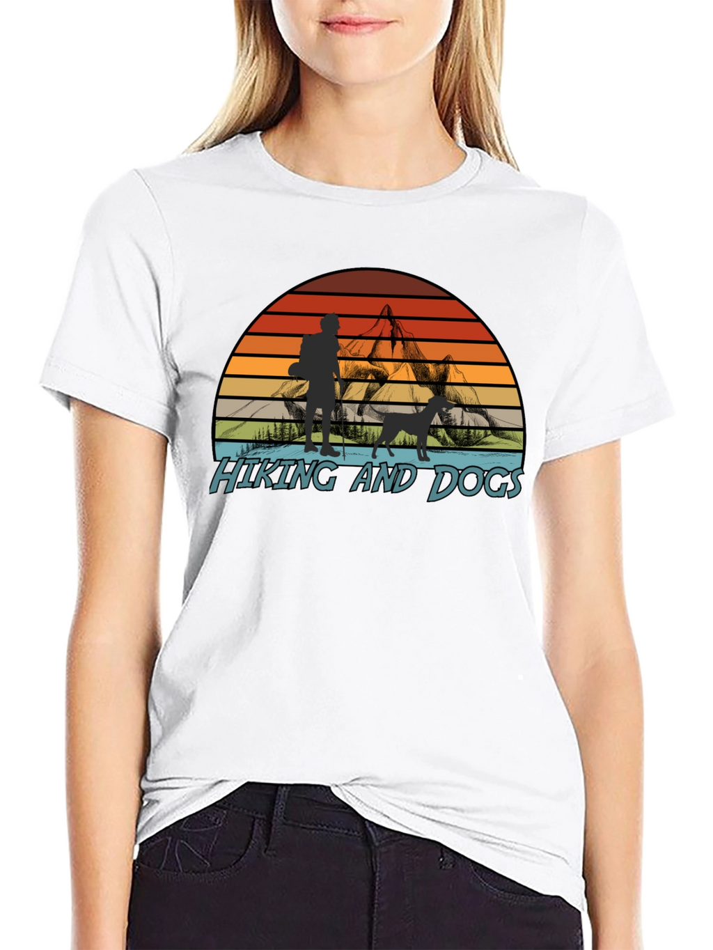Hiking and Dogs Graphic T-Shirt