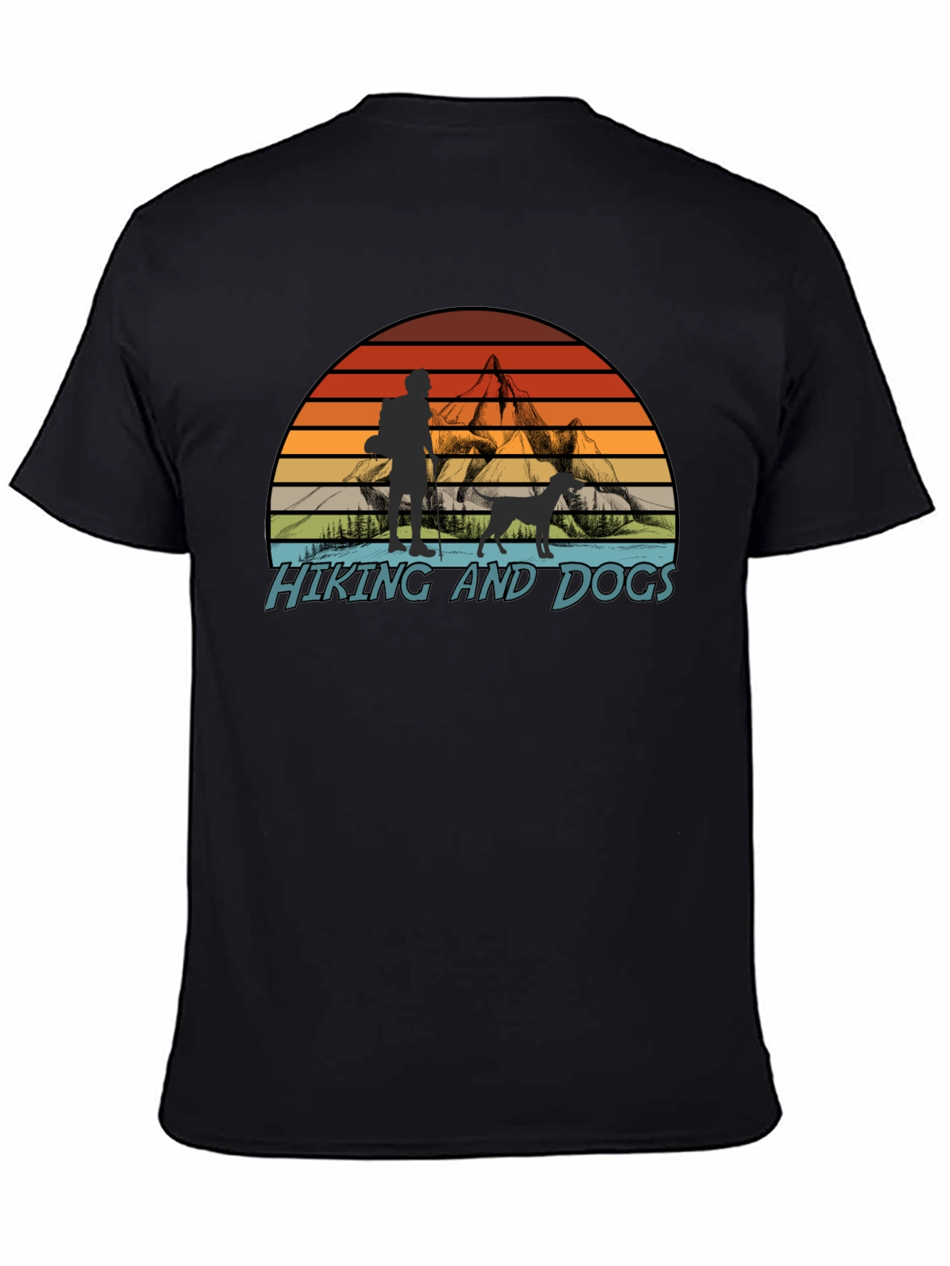 Hiking and Dogs Graphic T-Shirt