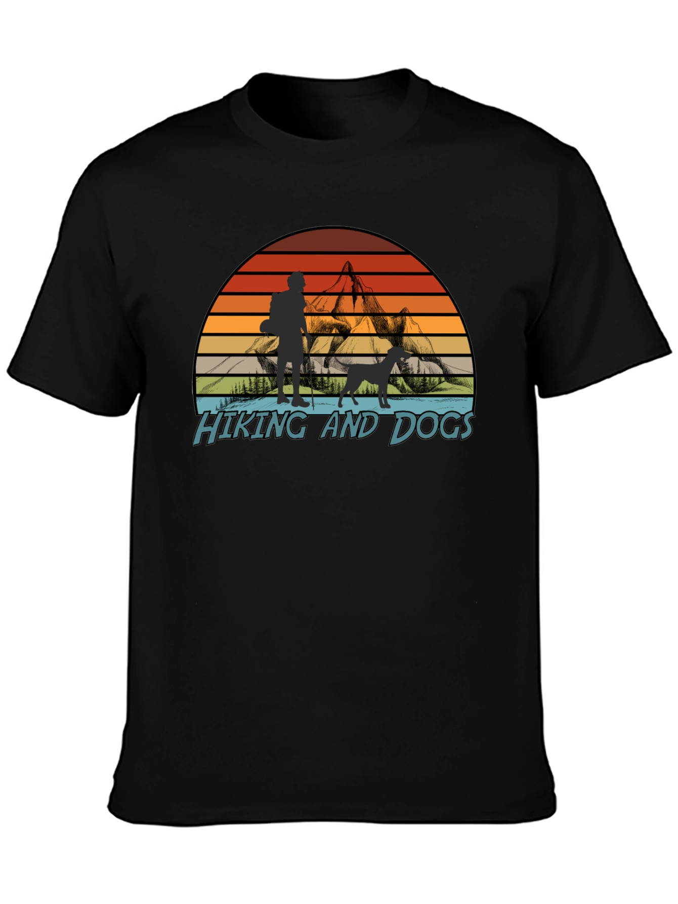 Hiking and Dogs Graphic T-Shirt