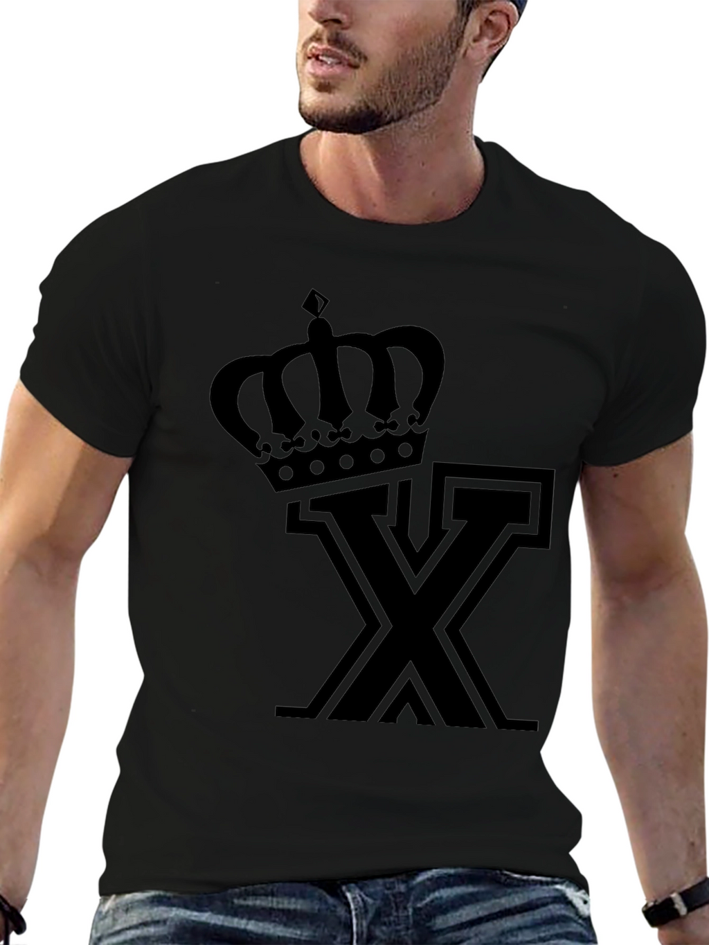 Crown X Graphic Tee - Stylish Black T-Shirt